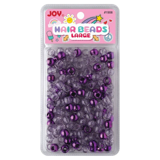 Annie - Joy Large Hair Beads 240ct Purple Metallic & Glitter