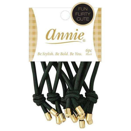 Annie International - Annie Knot Metal End Ponytailer 6ct Black