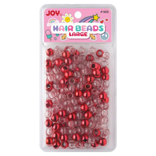 Annie International - Joy Large Hair Beads 240ct Red Metallic & Glitter