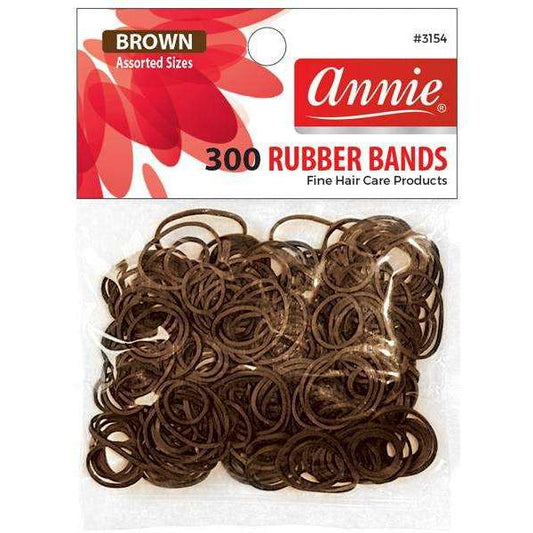 Annie International - Annie Rubber Bands Asst Size 300Ct Brown