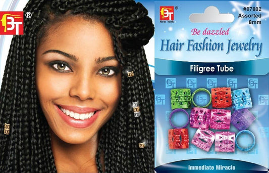 MI Hair Distribution - BRAID JEWELRY FLIGIREE TUBE-8 MM ASSORTED