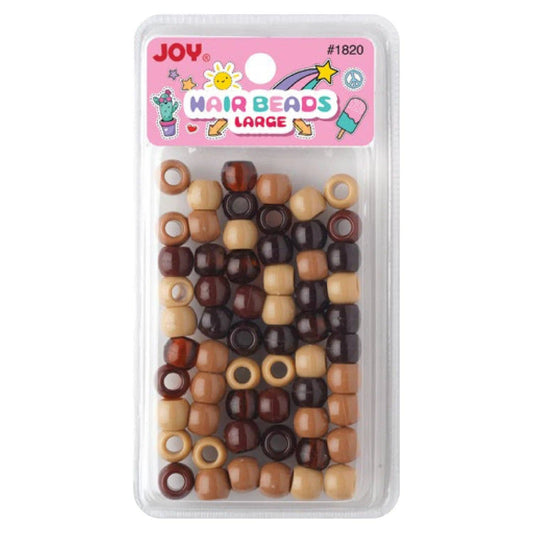 Annie - Joy Large Hair Beads 60Ct Black & Brown Asst