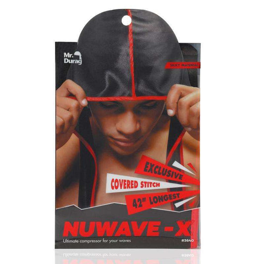 Mr. Durag NuWave-X Black Durag Red Stripe