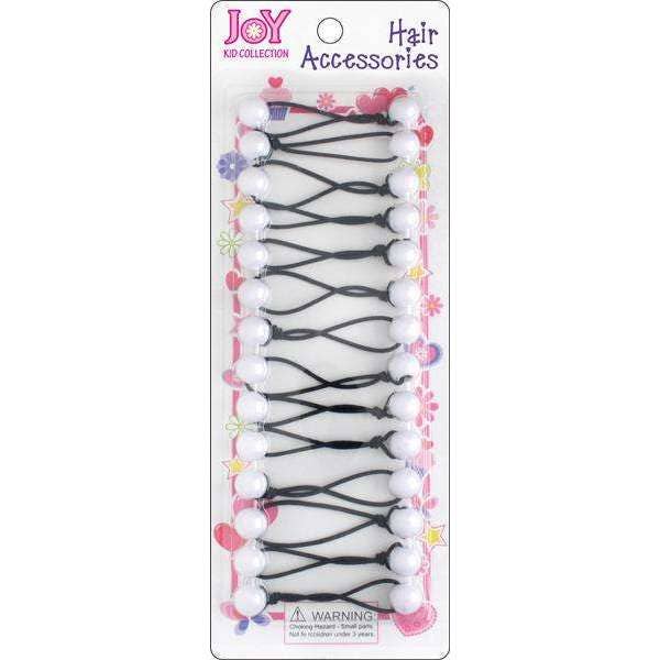 Joy Twin Beads Ponytailers 14Ct White