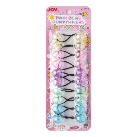 Annie - Joy Twin Beads Ponytailers 10Ct Clear Pastel
