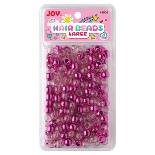 Annie - Joy Large Hair Beads 240Ct Pink Metallic & Glitter