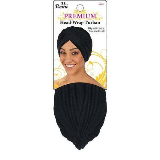 Annie - Ms. Remi Premium Deluxe Head Wrap Cap Black