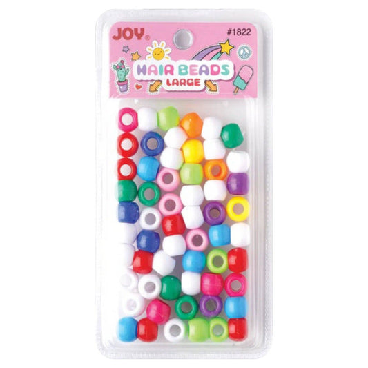 Joy Large Hair Beads 60Ct Solid Asst Color-#1822