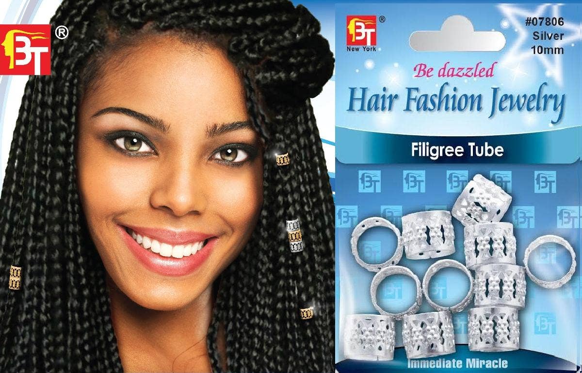 MI Hair Distribution - BRAID JEWELRY FLIGIREE TUBE-10 MM SILVER